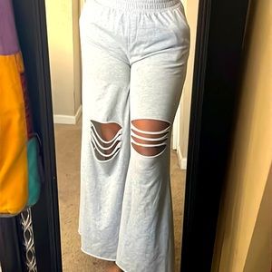 Grey wide leg pants